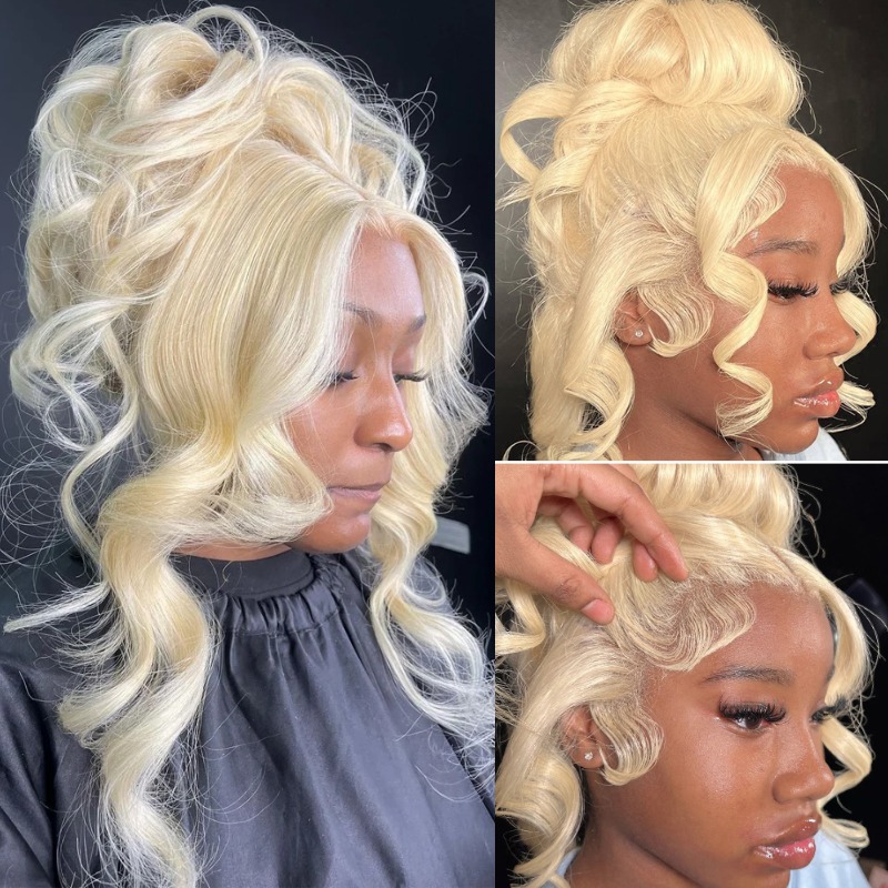 613 Blonde Body Wave Lace Front Wig - 13x4 13x6 360 HD Transparant 613