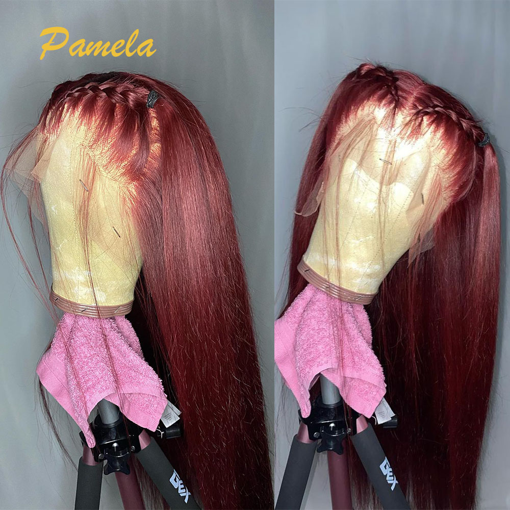 Super dubbelgetrokken bordeaux - Lace Front Wigs recensie en prijs
