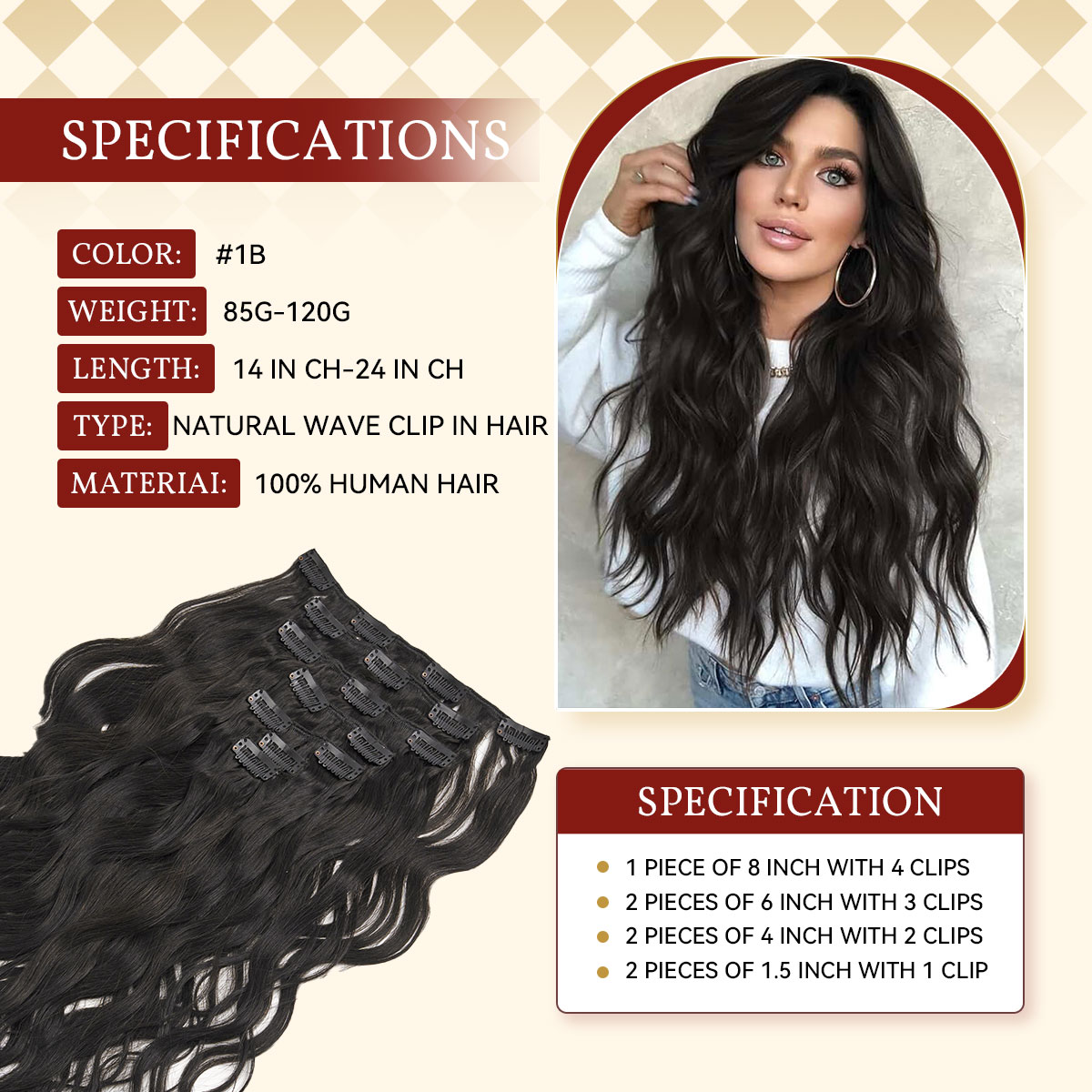 12A Natuurlijke Golf Clip Ins  - Seamless Clip In Hair Extensions Human Hair recensie en prijs