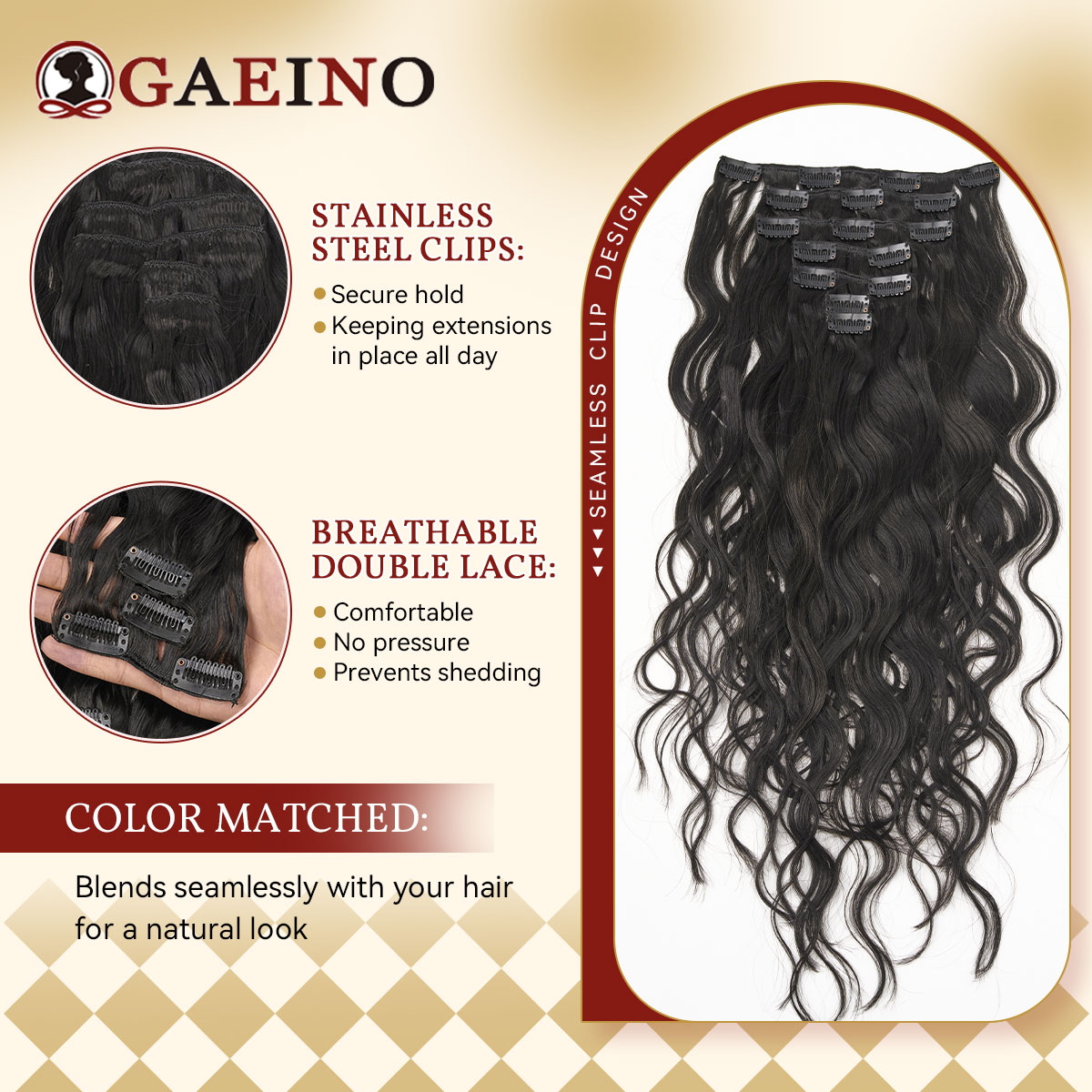 12A Natuurlijke Golf Clip Ins  - Seamless Clip In Hair Extensions Human Hair recensie en prijs