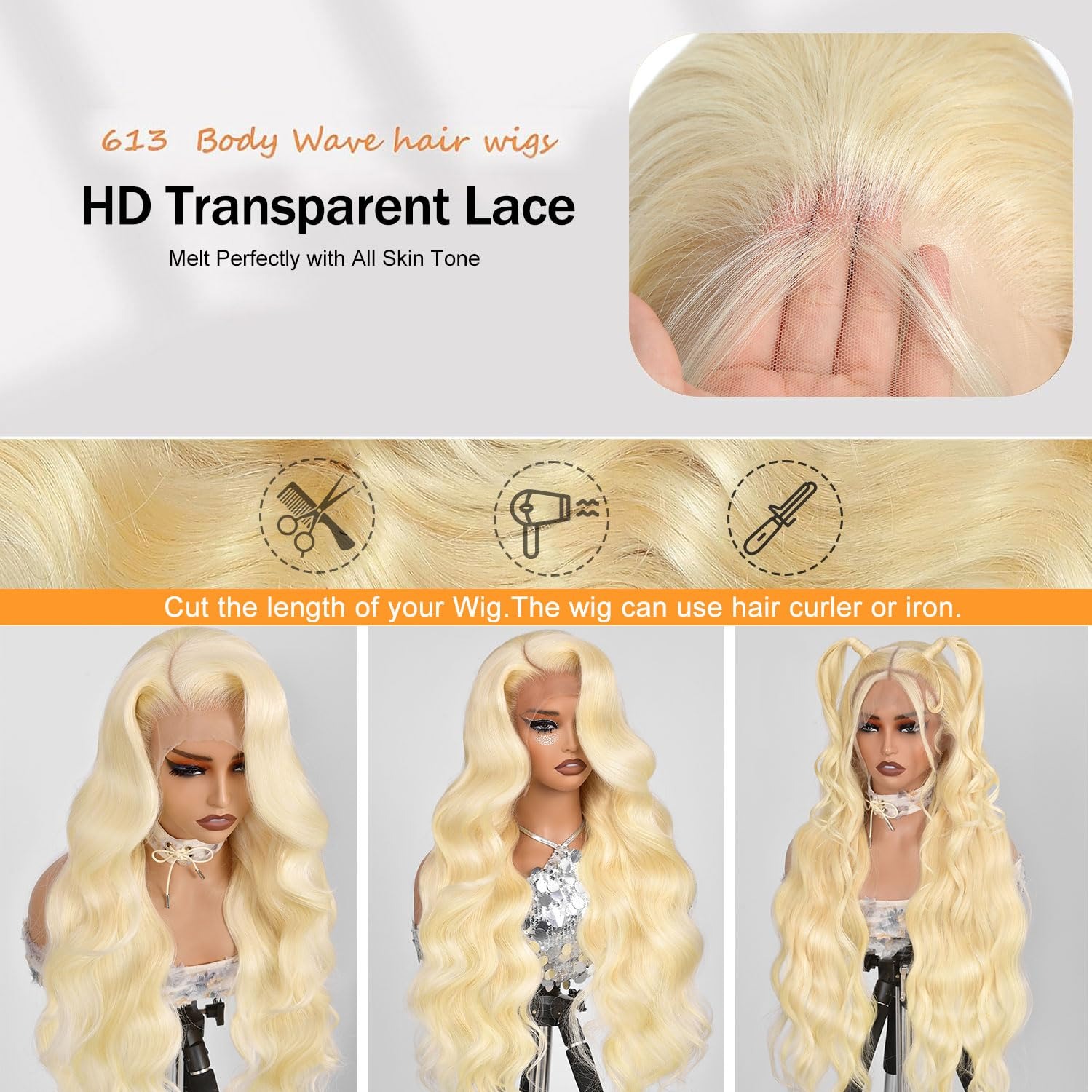 13x4 Kantwerkpruik van Echt Ha - 613 Blonde Body Wave Lace Front Wig recensie en prijs