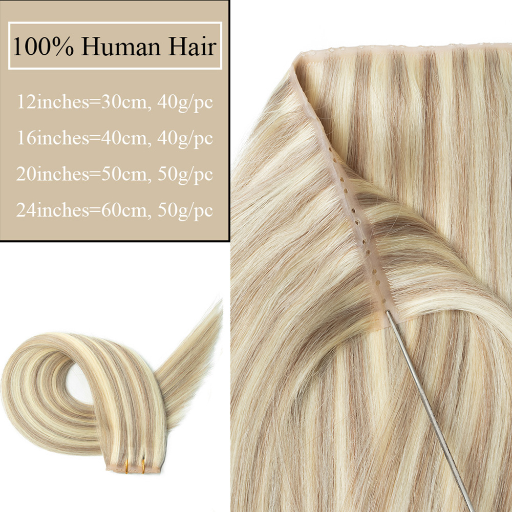 Blonde geïnjecteerde gatinslag - Invisible Tape In Extensions Real Hair recensie en prijs